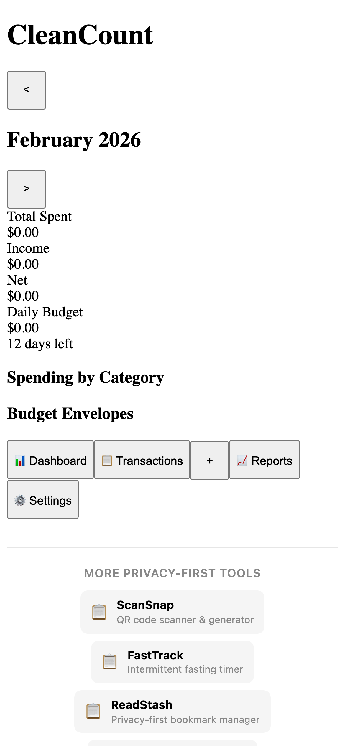 CleanCount Pro main interface